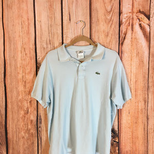 LACOSTE Mens Polo Shirt Sky Baby Blue Short Sleeve
